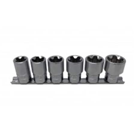 Tool 0.5 in. Drive 5 Ponit EPR Torx Plus Socket Set - 6 Piece TO3039203
